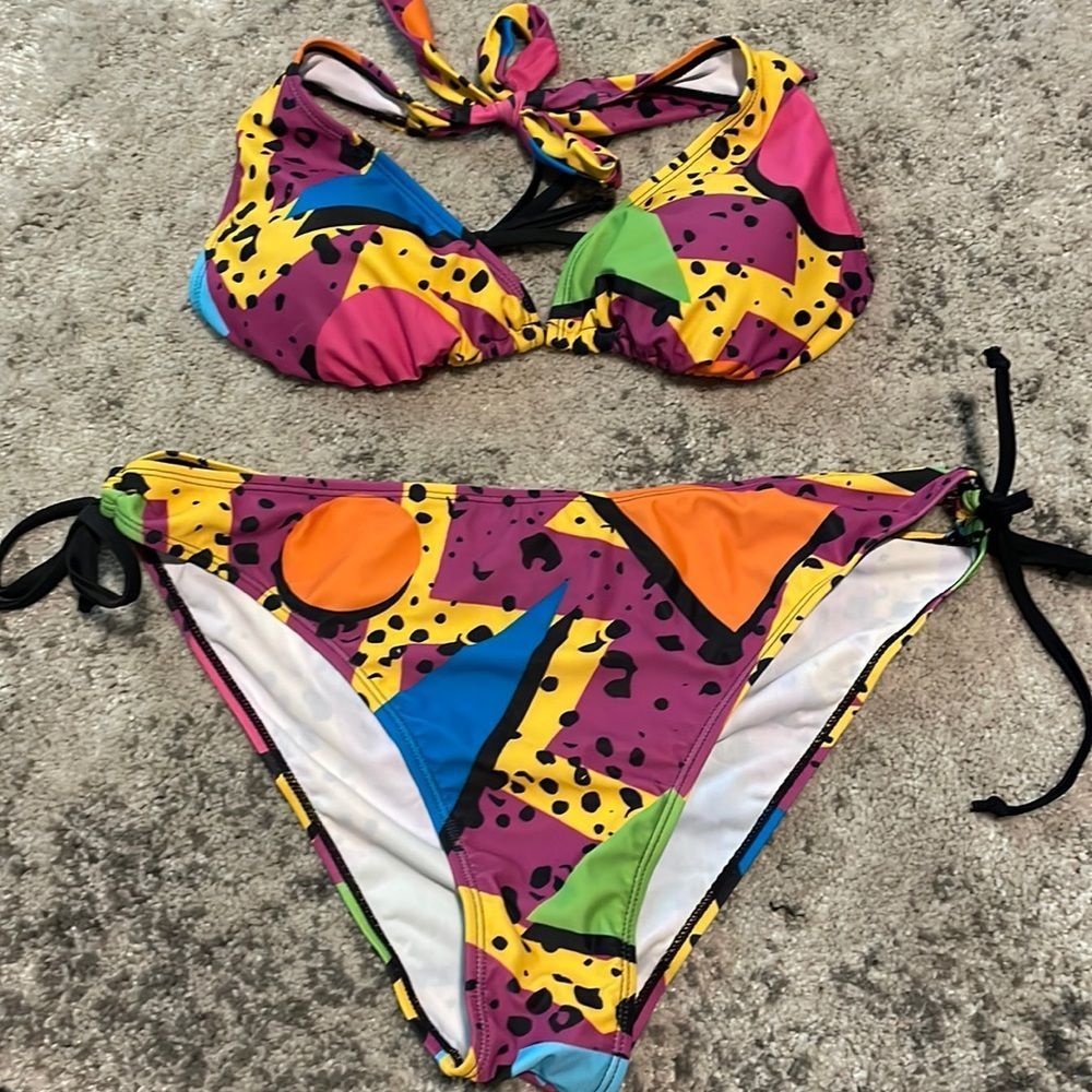 Colorful Tie Bikini NWOT